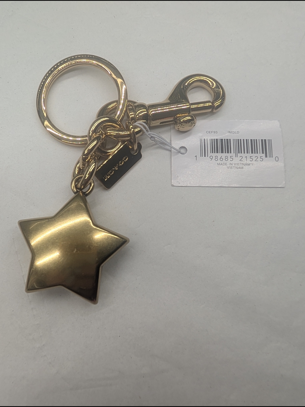 Coach Gold-Tone Star Keychain/Bag Charm - NWT - Picture 2 of 6